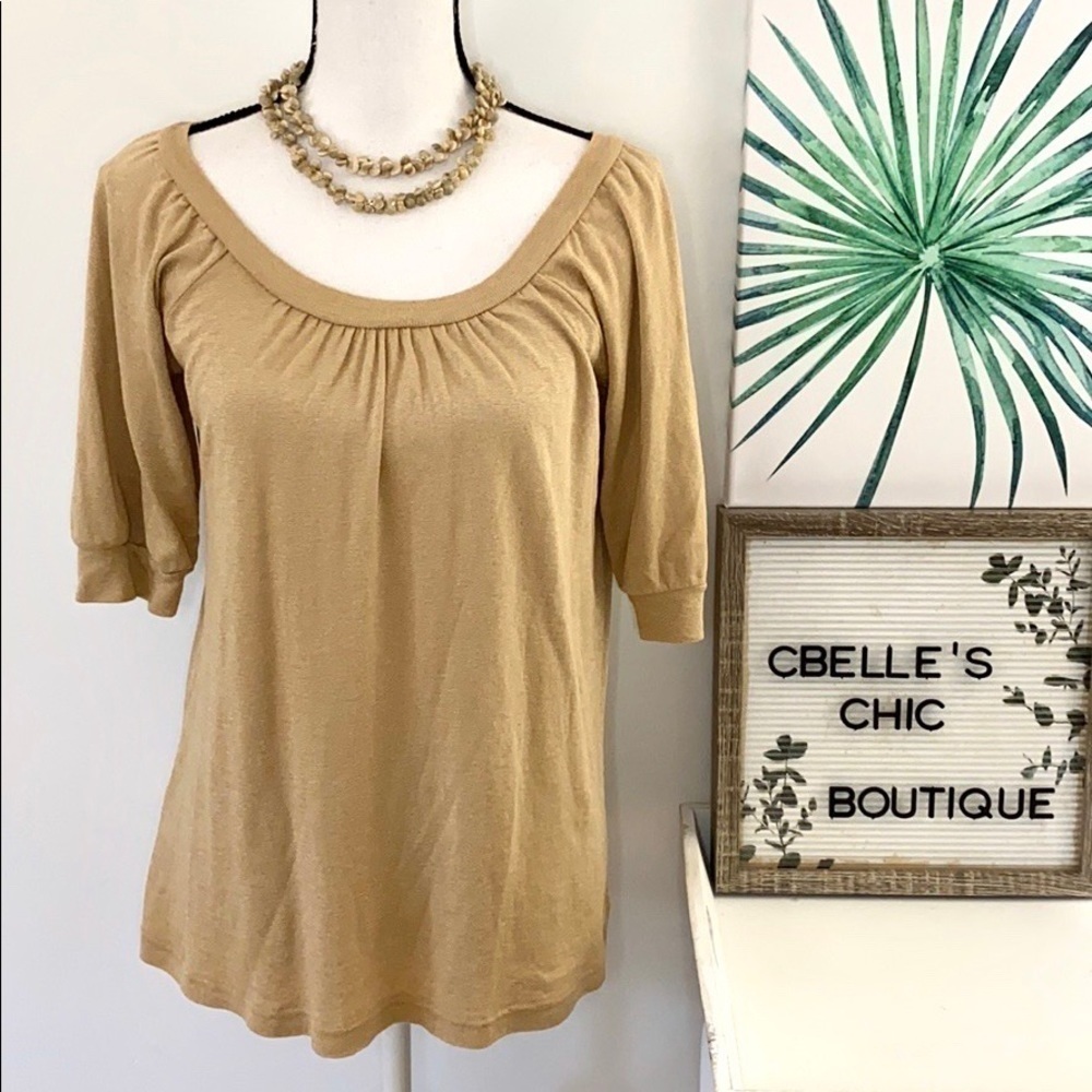 Michael Stars The Original Tee in Gold Shimmer OS